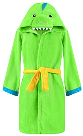 WYTbaby Accappatoi per Bambini con Cappuccio Ragazzi Ragazze Pigiama per Infantile 3-5 Anni, Verde