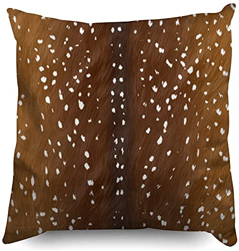SPXUBZ 108 Fur Print Deerskin Fawn Gold Lumbar Cotton Throw Pillow Cover Home Decor Nice Gift Indoor Pillowcase 18x18 Inch(Two Sides Print)