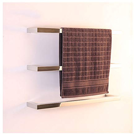 GLYYR Electric Bathroom Heated Towel Rail 304 Stainless Steel Towel Warmer Radiator 3-Bar for Hotel Bathroom Kitchen Drying Rack, Mirror Polish,850mm