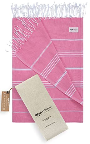Captain&Mermaid® Premium XXL toalla de playa 100% algodón | toalla de baño | manta de picnic | 220 x 160 | Peshtemal | ligero y extra grande (Melon Tropic)