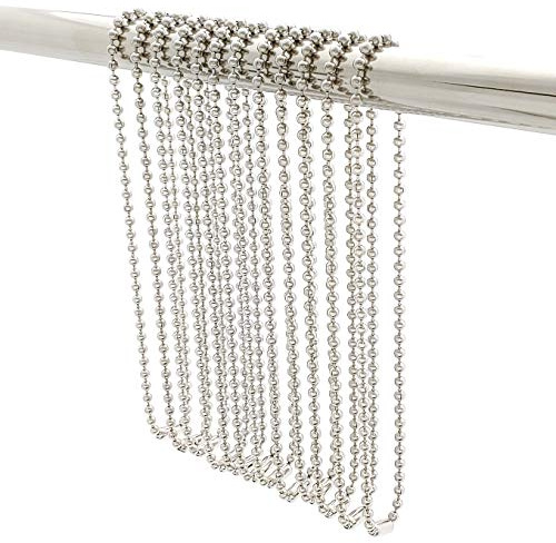 Duschvorhanghaken, lang, 70 cm, Duschvorhangringe, Spa-Qualität, Edelstahl, 12 Stück