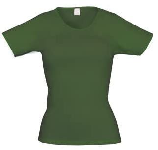 wobera ANGORA leichtes Damenhemd mit ½ Arm oder T-Shirt mit 45% Schurwolle, 35% Polyamid und 20% Angora (Gr. XL, Farbe: jägergrün)