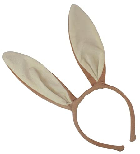Topkids Accessories Rabbit Ears for Kids and Adults, Bunny Ears, Easter Bunny Ears, Fancy Dress, World Book Day Costumes, Easter Games, Party Dress (Brown & Cream Rabbit Ears)