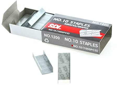 Heftklammern Nr. 10 aus hochwertigem Edelstahl, Box mit 1000 Heftklammern, Ref. 1200 von SDI von Office Box (20000)
