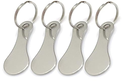 Comforty Set di 4 chiavi per carrello della spesa, in acciaio inox, rotonde per carrello della spesa, per carrello della spesa, argento, Taglia unica