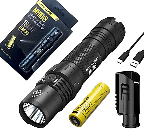 Nitecore MH10S Luminus SST-40-W USB-C Rechargeable Ultra Compact Flashlight - 1800 Lumens, 1 Lumen Firefly Mode, Battery Included