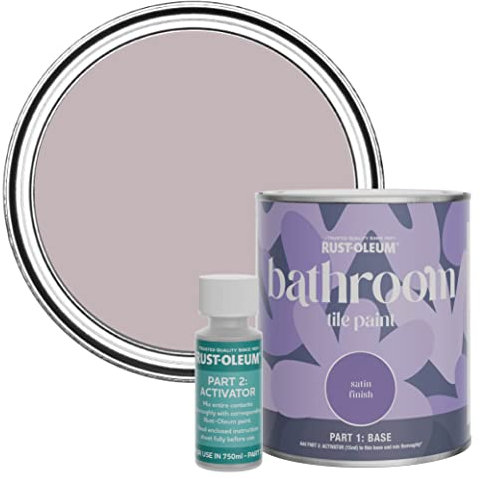 Rust-Oleum Purple Water-Resistant Bathroom Tile Paint in Satin Finish - Lilac Wine 750ml