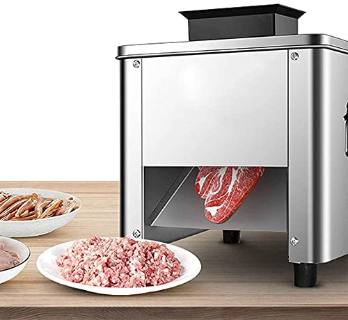 Kommersiell elektrisk skivmaskin, strimlande och hackande köttkvarn, liten helautomatisk högeffektiv skivmaskin i rostfritt stål,5in