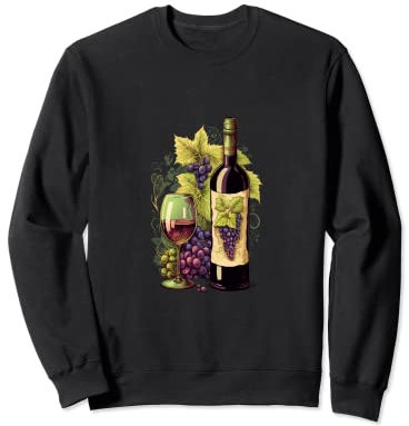 Bouteille de dégustation de vin en verre de raisin Sweatshirt