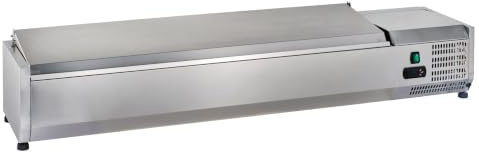 GastroHero Kühlaufsatz 5 x GN 1/4, Edelstahl VRXH1200/330SS | Zutatenkühlung 120 x 33 x 28 cm, digitales Thermostat, inklusive 5 Zwischenstege, mit statischer Kühlung 2 bis +8 °C