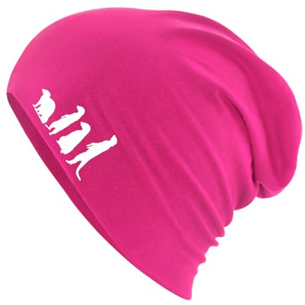 Huuraa Slouch Beanie Erdmännchen Silhouette Geschenk | Erwachsenen Wintermütze Baumwolle und Elasthan Mütze Geschenkidee doppellagige Baumwollmütze