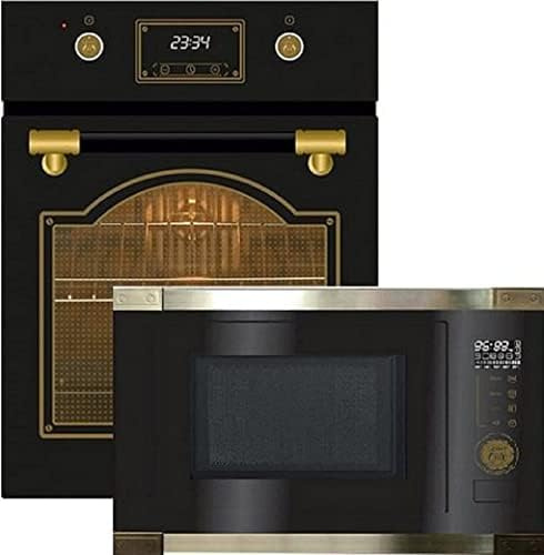Kaiser Herd-Set EH4796AD+EM 2545 AD, Retro Backofen Einbaubackofen 45 cm, Autark, 50 L, 9 Funktionen+Einbau-Mikrowelle, 25 l, Retro,60cm, mit Heißluft und Grill, TouchControl