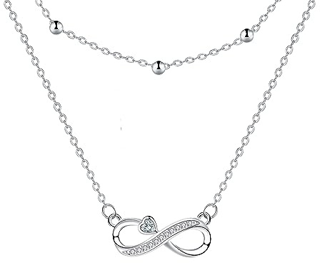 Hifeeled Kette Sterling Silber 925 Damen Halskette Anhänger Original Halskette für Schwester Freunde Mutter Ehefrau Frauen Schmuck Geschenk