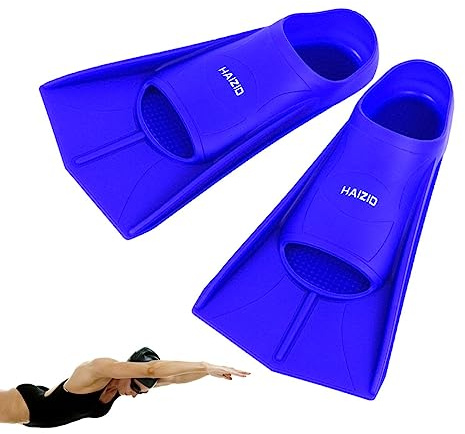 Hitburu Swimming Flippers - Silicone Anti Slip Swim Fins with Drainage Holes - Soft Swim Gear for Children & Adults, Colorful Swimming Snorkeling Aids for Feet