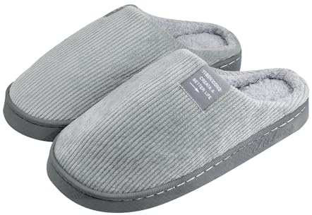 COONE Femmes hommes Home pantoufles, Intérieur chambre à coucher Memory Foam chaussures de maison chaudes, intérieur Chaussures Furry confortables avec semelle en caoutchouc antidérapante