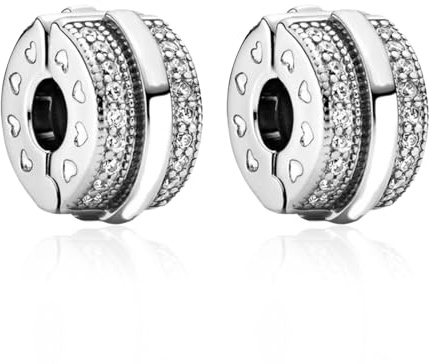 Annmors 925 Sterlingsilber Clip Stopper Sicherheitskette Charms für Armband und Kette, für Pandora