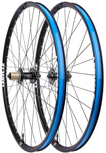 LSRRYD MTB Vakuum Laufradsatz 26 27.5 29 Scheibenbremse Schnellspanner Mountainbike Laufrad Satz Aluminium Legierung Felgen 6 7 8 9 10 11 Gang Kassette (Color : Black-Blue, Size : 29inch)