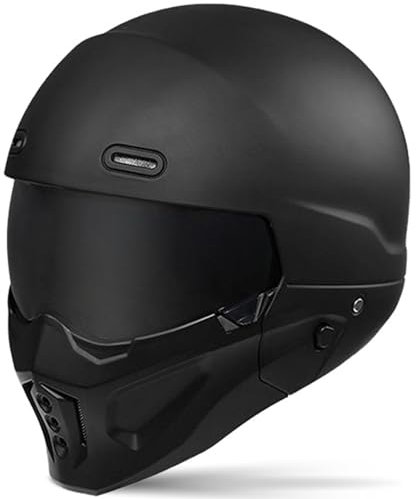 Vintage-Motorrad-Integralhelm, ECE/DOT-geprüft, Retro-Motorradhelm mit offenem Gesicht, für Herren und Damen, Streetbike, Cruiser, Rollerhelm,A,L