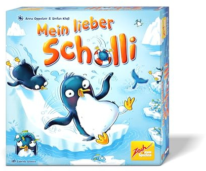 Zoch 601105189 - Mein Lieber Scholli (Kinderspiel ab 6 Jahre) - rutschiger Pinguin-Spaß auf der Eisrutschbahn für Kinder, 2-4 Spieler, ca. 30 Min. Spiel-Dauer
