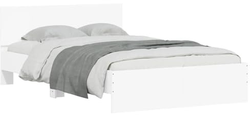 vidaXL Bettgestell mit Kopfteil Weiß 120x200 cm