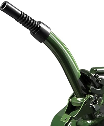 VOBOR Ausgießer Benzinkanister, Auslaufrohr Flexibel für 5L, 10L, 20L Diesel Benzin Metalltanks, Einfüllstutzen Kanister Ausgießer, Olivgrün