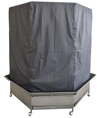 Pet's Solution - Gabbia per Pappagalli ad Angolo, Voliera Robusta e Angolare per Uccelli di Grandi Dimensioni, con Posatoi, Ciotole, Vassoi Estraibili e Ruote, Nera - 128x128x186 cm con Copertura