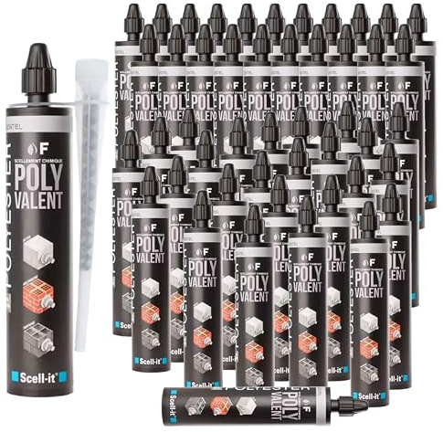 Cartouches scellement chimique ton pierre Polyvalent F 300ml SCELL-IT - Nombre de cartouches: 48 cartouches