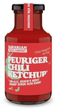 Bavarian Sauce Company Chili Ketchup 2 x 250 ml | Doppelpack | This Sauce is on Fire! | Deutsche Herstellung | Ideal für BBQ-Fans, Soßen-Liebhaber & Feinschmecker | Gourmet-Sauce im Glas
