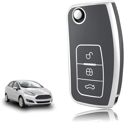 TOOMUME Funda Llave Coche para Ford Fiesta Focus B-MAX Ecosport Ka Mondeo | Silicona Suave, Antigolpes, Anticaídas, Antiarañazos, Carcasa Protectora Llave para S-Max C-Max Galaxy Kuga Transit Tourneo