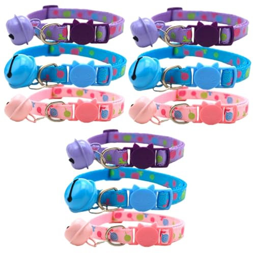 Supvox 9stücke Teiliges Katzenhalsband Glocke Verstellbar Lollipop-Muster Für Haustiere Stilvolles Bowknot-Design Für Katzen Und Kleine Hunde