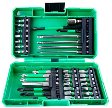 Juego de brocas para destornillador de impacto y destornillador, para atornillar, madera, metal, cemento, taladro, con estuche de almacenamiento (35 piezas)