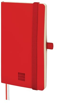 Finocam - Notizbuch Nexo Flexibler Einband Dotted-Gepunktet Rot | Kleines Notizbuch mit perforierten Blättern | Innentasche und Stifthalter | 72 Seiten, Ideal als Bullet Journal