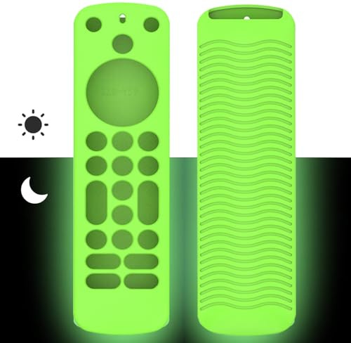 Telecommande Silicone Boîtier de Télécommande pour Alexa Voice Remote Pro/Fire TV Cube Remote Pro,Protege Antidérapante Coque Étui-Brille dans Le Noir