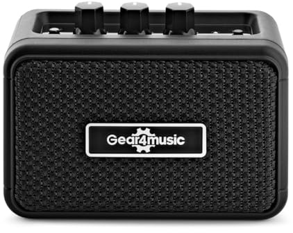 Mini-Gitarren-Verstärker mit Bluetooth von Gear4music | Der ultimative tragbare Übungsverstärker, wiederaufladbar bis zu 7h, Bluetooth-Mitspielen, Clean- und Overdrive-Kanäle