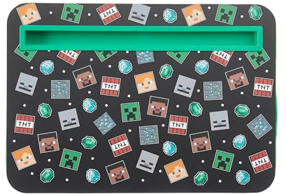 Minecraft Officially Licensed Lap Tray with Tablet Slot – Cushioned Base, Lightweight, Portable & Multi-Use Lap Desk for Kids and Adults