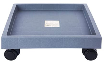 Quadratischer Kunststoff-Pflanzentopfwagen mit Rädern, vielseitiger Pflanzgefäßständer für drinnen und draußen, langlebig, grau, Gartenwagen für einfache Mobilität und Pflanzenpflege, 50 cm