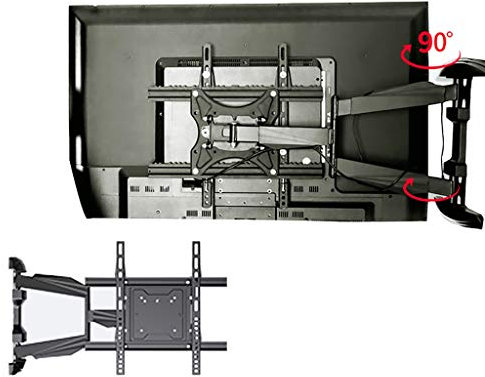 CAFIEDR Support Mural pour téléviseur, pivotant et inclinable, pour téléviseurs Plats et incurvés de 32 à 65 Pouces, jusqu'à 50 kg.