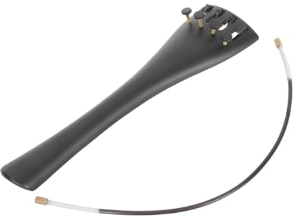 Zerodeko Cello-saitenhalter aus Aluminiumlegierung Schwarz als Ersatzteil für Celloliebhaber mit Vier Integrierten Feinstimmern für Einfaches Stimmen