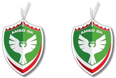 2x Duftbaum mit Amed Sportif Faaliyetler Kulübü, Autoduft lustig Duftspender, Duftspender Auto tuning, Lufterfrischer, Duftanhänger Set Wagen, Amed