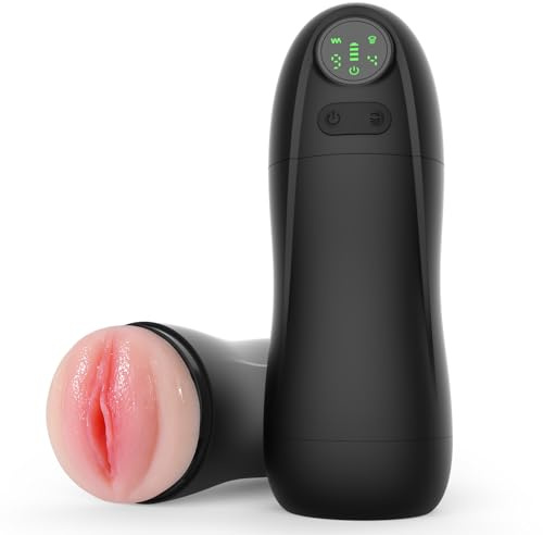 Tracy's Dog Male Masturbator Sucking Sex Toys for Men, Realistic Pocket Pussy Penis Pump with 9 Vibration & 4 Suction Modes, LCD Display Male Stroker Adult Toys Blowjob Sex Machine （Osburn X）