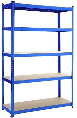 Panana Metal Racking Shelf 180X120X45CM Storage Shelves 5 Tier Garage Shelving 1.8M Storage Shelving Unit 70.86 Hx47.28 Wx17.71 D Utility Rack Shelf Unit (Blue)