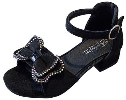 Genérico Productos Sandalias para niñas con diseño vibrante y princesa comodidad duradera sujeción segura tacón grueso con brillo de diamante ideal para y uso diario