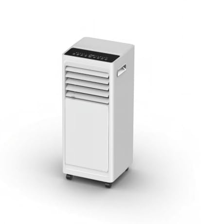 TcmPiyascere Climatizzatore mobile senza tubo di scarico, raffreddamento a compressore con ionizzatore, telecomando e timer 24 ore, ideale for appartamenti, camere da letto e cucine