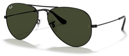 Ray-Ban Original Piloten Sonnenbrille Aviator RB3025 (Rahmen: Black/Gläser: G15 Dunkel Grau-Grün)