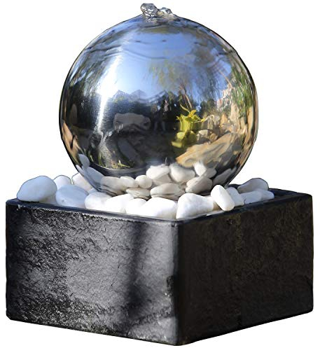 KÖHKO® Zimmerbrunnen Rumba 25006 Kugelbrunnen mit LED-Beleuchtung