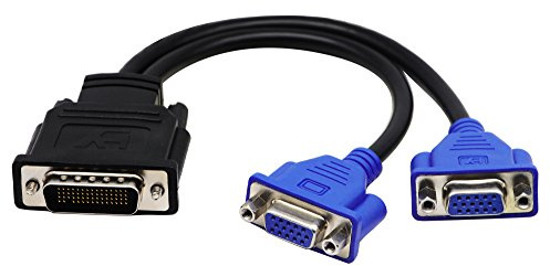 zdyCGTime DMS 59-pin Stecker zu Dual VGA Buchse Y Splitter Video Card Adapter Kabel für Matrox Molex ATI Nvidia Lenovo HP Dell computer-10inch