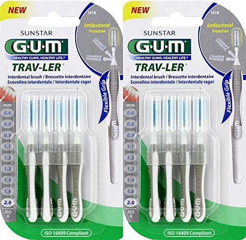 GUM - Interdentalbürste 2,0 mm – 2 Stück – Grau, Weiß – Handbuch