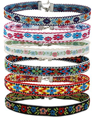 MILAKOO 8 Stück Gothic Samt Choker Halskette für Frauen Tattoo Stil Elegant Verstellbar Halskette
