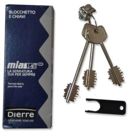BLOCCHETTO E 3 CHIAVI DIERRE per porta blindata per cambiare serratura porta d'ingresso facilmente