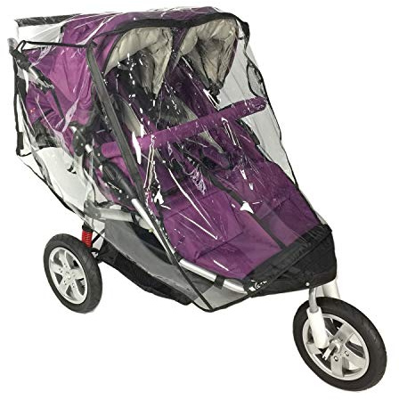 Rain Cover for Double Stroller,Universal Size Weather Shield for Side by Side Double Baby Stroller.